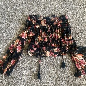 Womens crop top bell sleeves